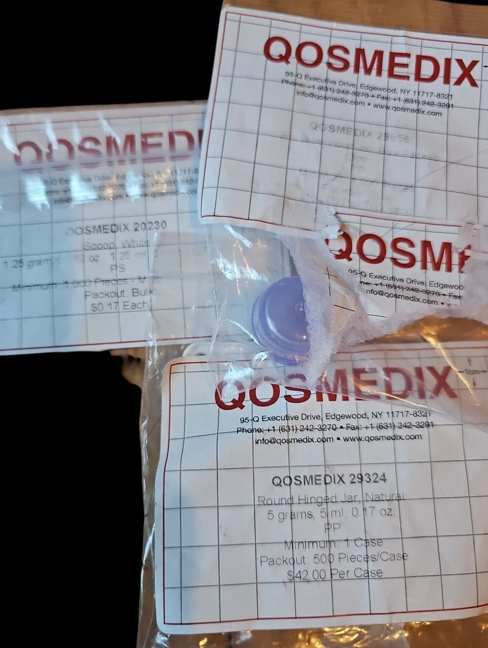 160+pc Qosmedix Cosmetic Sample Supplies Lot - New & Some Sealed